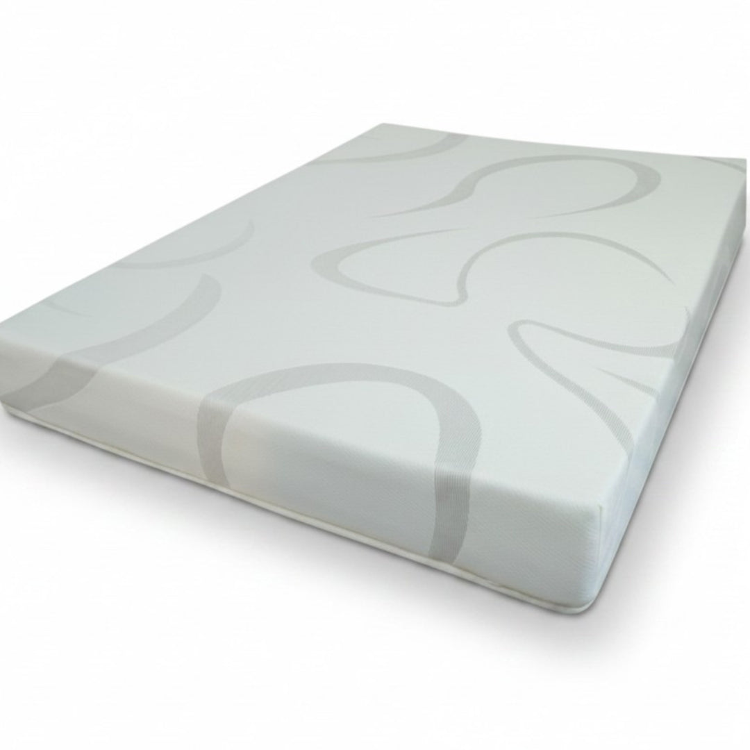 10-inch gel memory foam RV mattress, front-corner view showing profile height — Magic Sleeper, Berks County PA