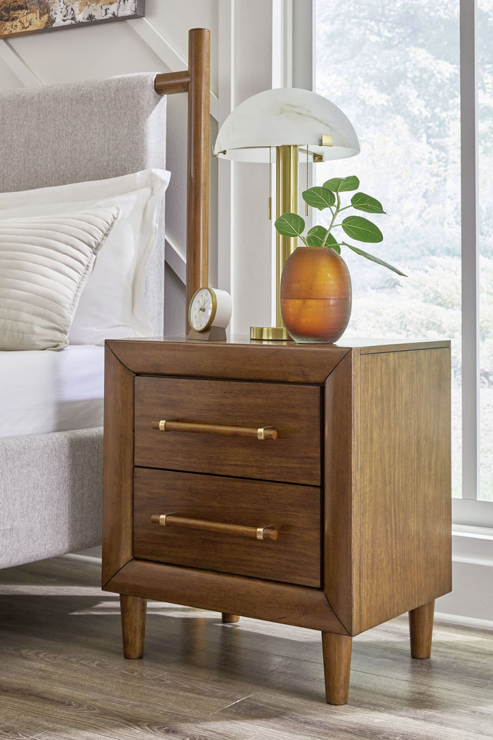 Lyncott - Two Drawer Night Stand - Brown