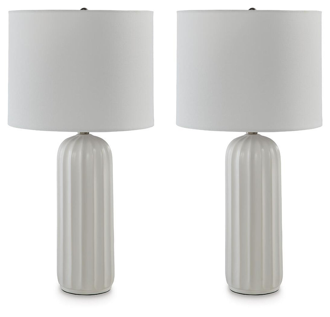 Clarkland - Ceramic Table Lamp (Set of 2) - White