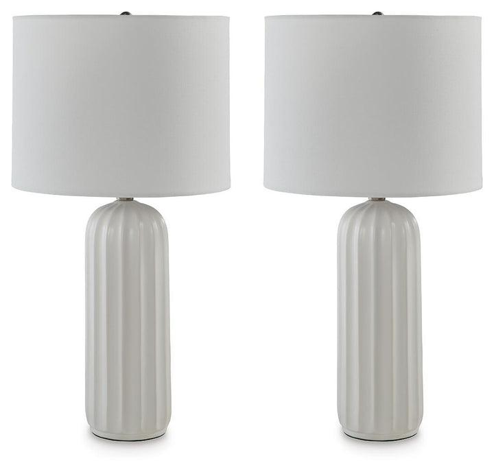 Clarkland - Ceramic Table Lamp (Set of 2) - White