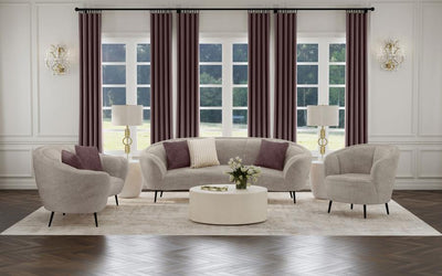 Ellorie - Upholstered Curved Sofa Set
