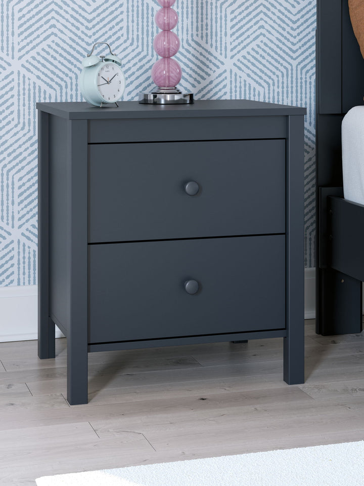 Simmenfort - Two Drawer Night Stand - Navy Blue