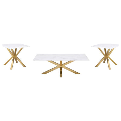 Visalia - Faux Marble Coffee Table Set