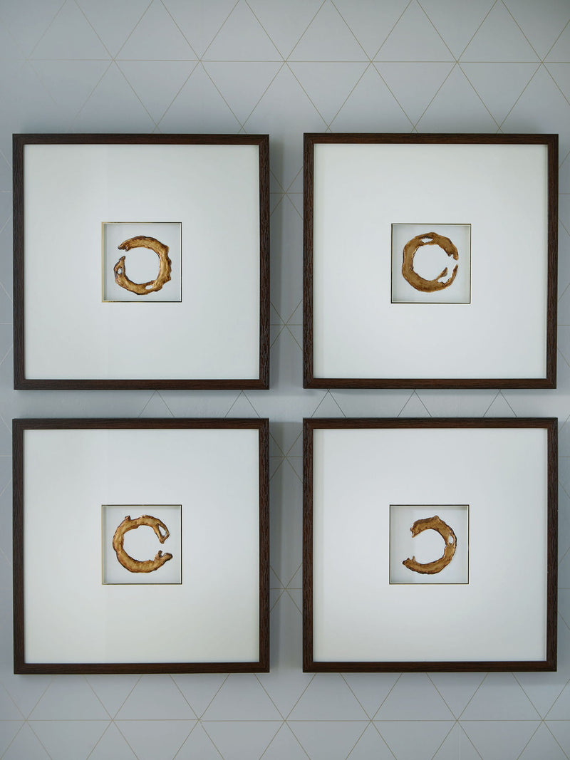 Dallbourne - White / Gold Finish - Wall Art Set (Set of 4)