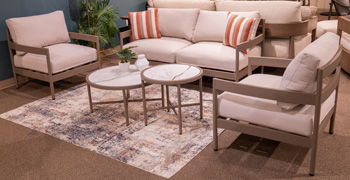 Bluff Trail - Loveseat, Lounge Chairs, Tables Set (Set of 5) - Beige