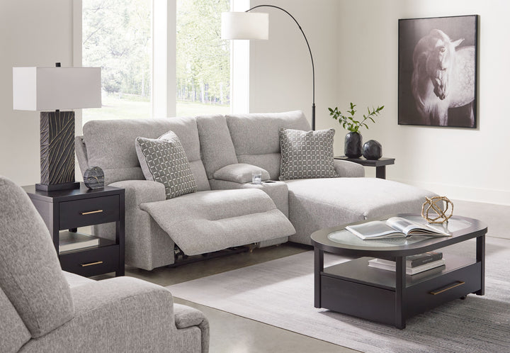 Acklen Place - 4 Pc. - 3-Piece Power Reclining Sectional Sofa With Raf Chaise, Wide Seat Power Recliner - Pewter