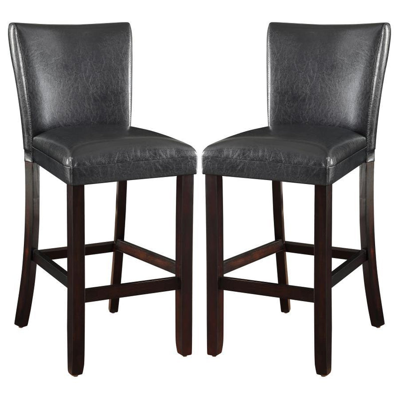 Alberton - Leatherette Upholstered Bar Chair (Set of 2) - Black