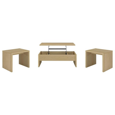 Canoga - Lift Top Cocktail Coffee Table Set - Light Oak
