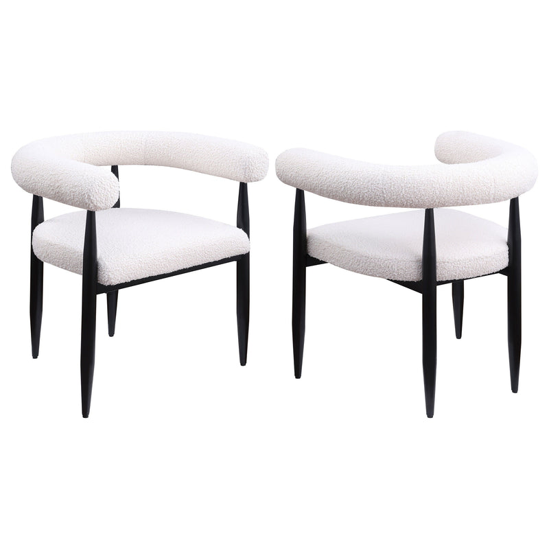 Dunmore - Boucle Upholstered Dining Arm Chair (Set of 2) - Cream