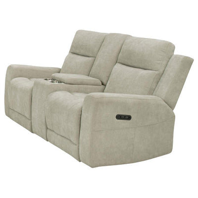 Kennett - Chenille Upholstered Power Reclining Loveseat - Ivory