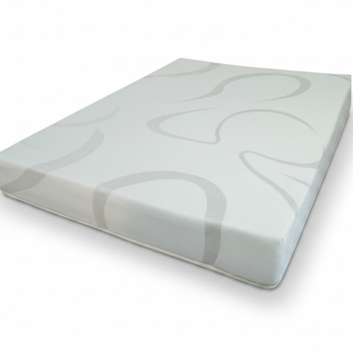 8-inch gel memory foam RV mattress, front-corner view showing low profile — Magic Sleeper, Berks County PA