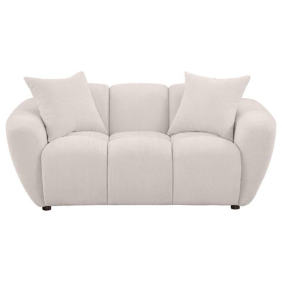 Destino - Chenille Upholstered Splayed Arm Loveseat - Greige