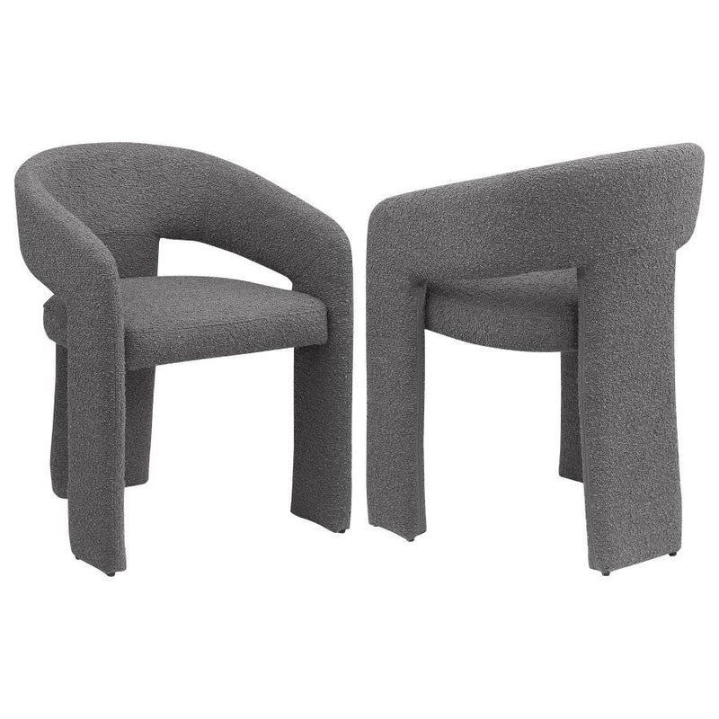 Eudora - Boucle Upholstered Dining Arm Chair (Set of 2) - Gray