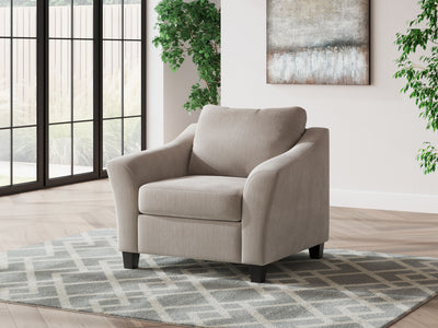 Willarae - Taupe - 2 Pc. - Chair And A Half, Ottoman