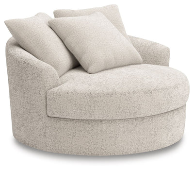 Cuddle Plush - Arctic - Oversized Swivel Accent Chair