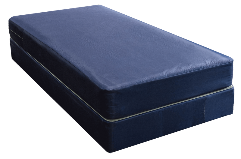 Blue Vinyl Inverted Seam Mattress