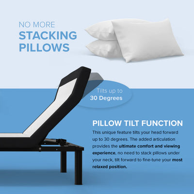 Wireless Massage + Head Tilt Adjustable Bed
