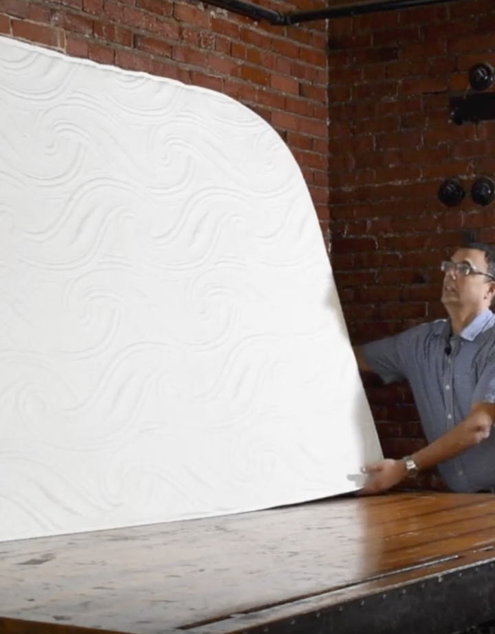 Scamp mattress shell with foam options from Magic Sleeper, custom-cut to the Scamp radius curve