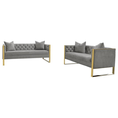 Eastbrook - Velvet Upholstered Tufted Sofa Set