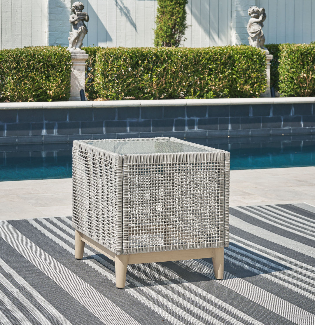 Seton Creek - Square End Table - Gray