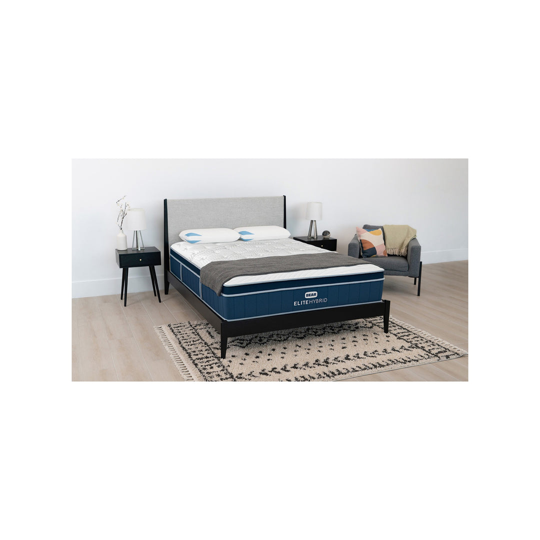 Bear Elite Hybrid mattress styled in a modern bedroom