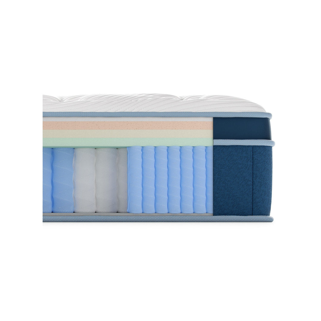 Bear Elite Hybrid layer cutaway showing foam comfort layers and zoned coils