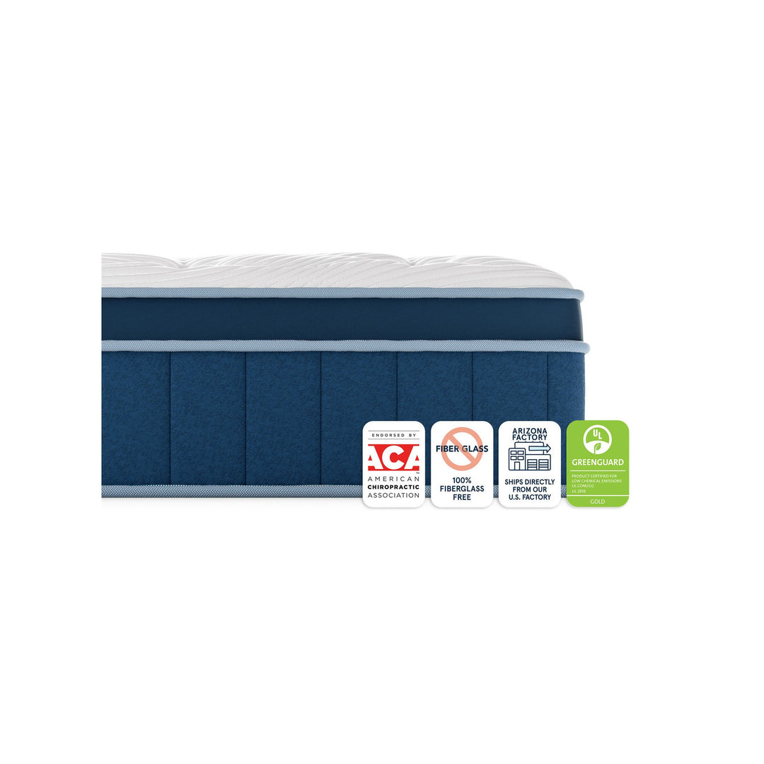 Bear Elite Hybrid certifications including CertiPUR-US fiberglass free and GreenGuard