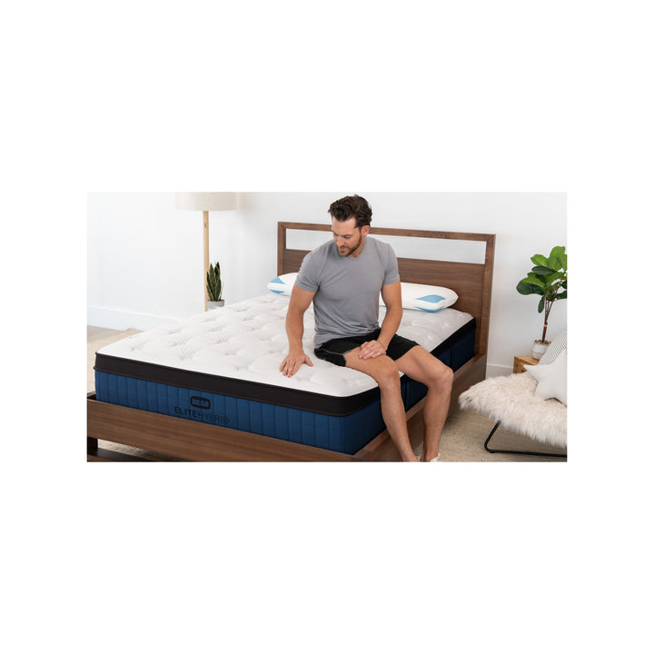 Bear Elite Ultra Hybrid mattress styled in a modern bedroom