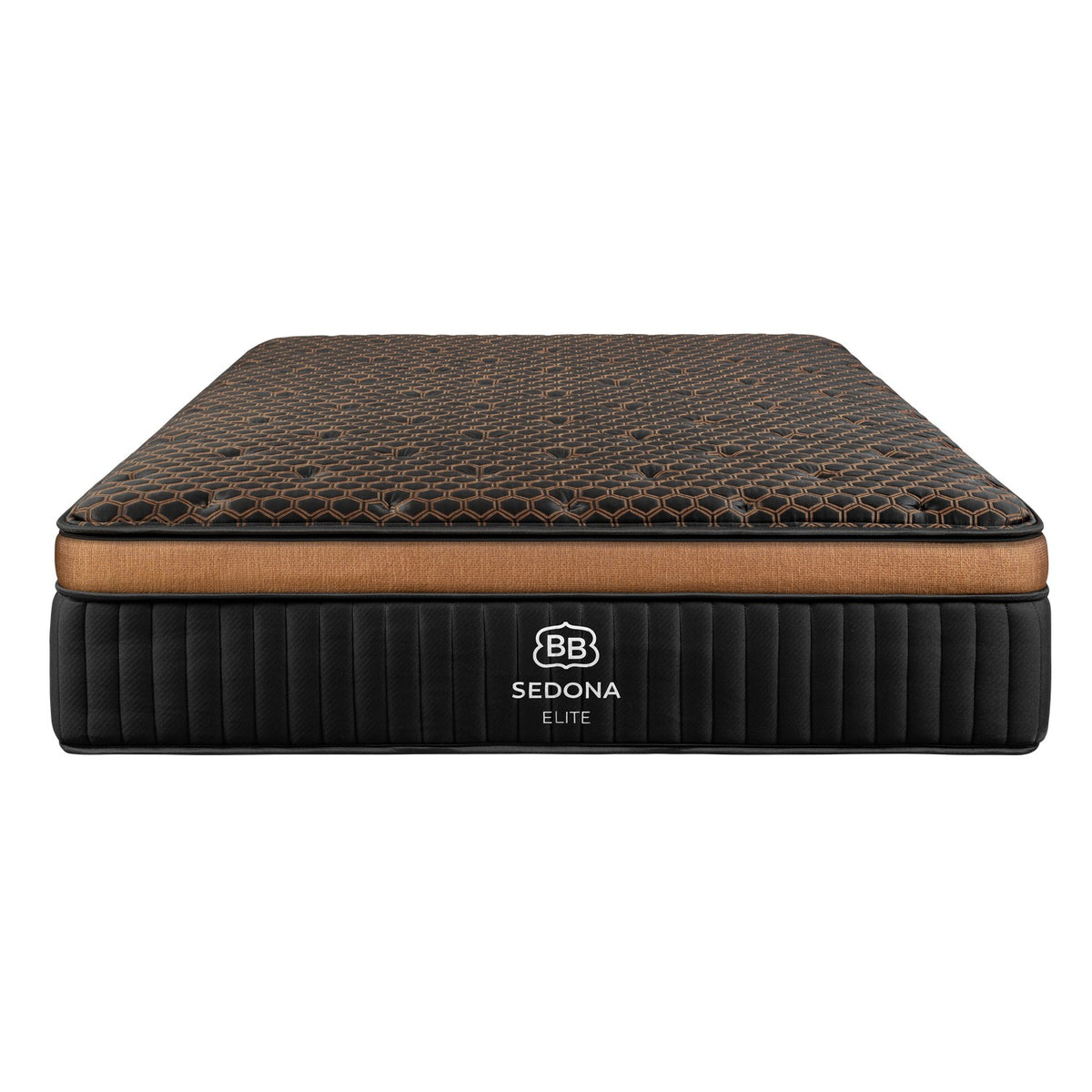 Brooklyn Bedding Sedona LX Elite 15 inch latex and memory foam hybrid mattress, front view, on display at Magic Sleeper in Pottstown PA