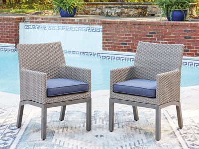Half Moon Beach - Arm Chair With Cushion (Set of 2) - Blue / Gray