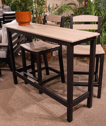 Shoreline Beach - Outdoor Counter Table And 2 Barstools (Set of 3) - Black / Beige