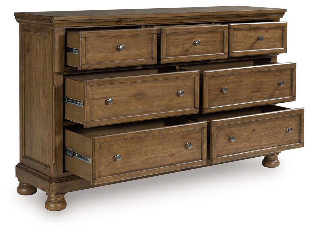 medium brown wood dresser WIAWG Brown Wood Finish 6-Drawer 63 in. x 15.7 in. x 33.1 in. Dresser, Wooden Chest of Drawers for Bedroom
