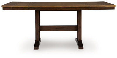 Rylandeen - Rectangular Dining Room Counter Height Extension Table - Light Brown / Dark Brown