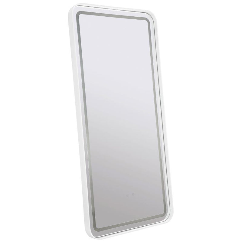 Glendora - LED Standing Mirror Bluetooth Speakers - Pearl Silver