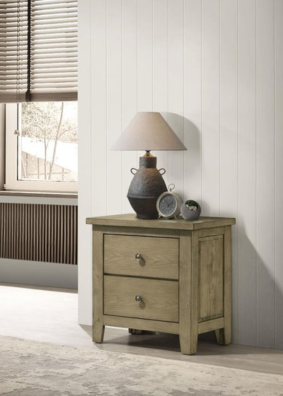 Hazlewood - 2-Drawer Nightstand Bedside Table - Vineyard Oak