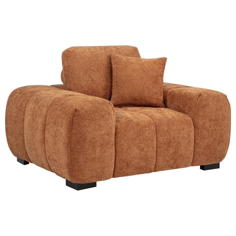 Octavia - Fabric Upholstered Track Arm Accent Chair