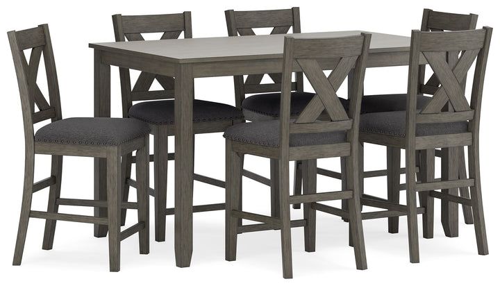 Caitbrook - Rect Drm Counter Table Set (Set of 7) - Gray