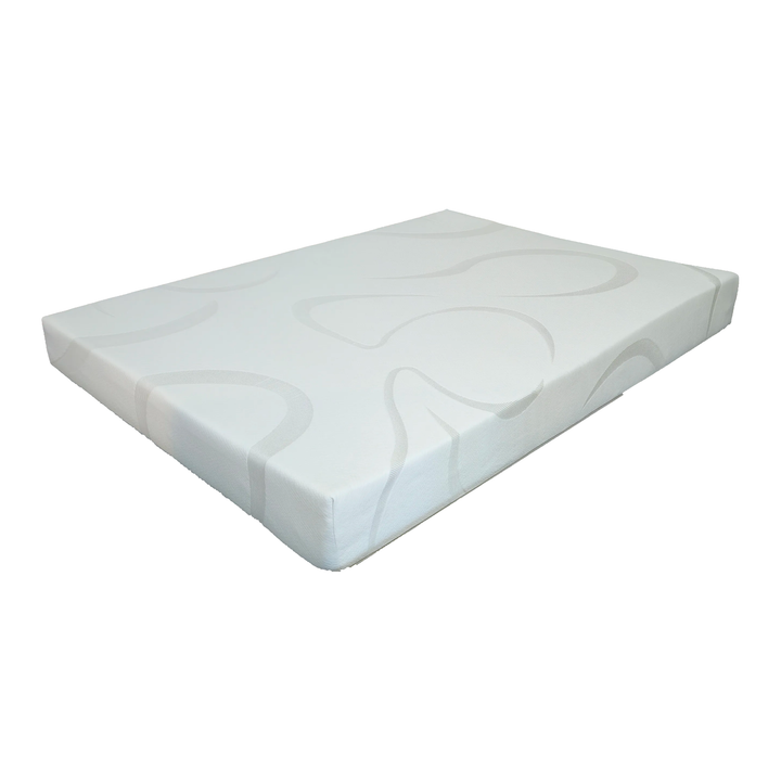Angled view of a gel memory foam RV mattress with a stretch-knit cover at Magic Sleeper in Pottstown PA