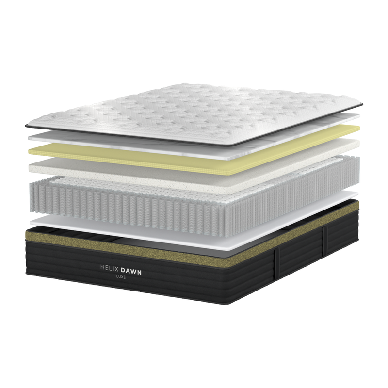 Helix Dawn Luxe internal layers: gel memory foam, SupremeSupport 4.0 foam and 1,000 individually wrapped coils