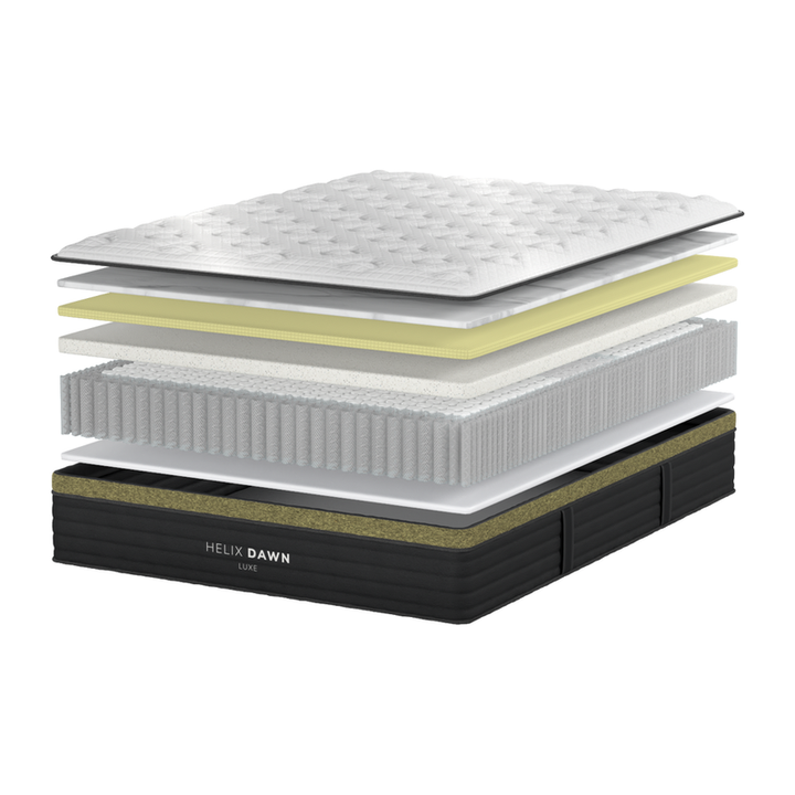 Helix Dawn Luxe internal layers: gel memory foam, SupremeSupport 4.0 foam and 1,000 individually wrapped coils
