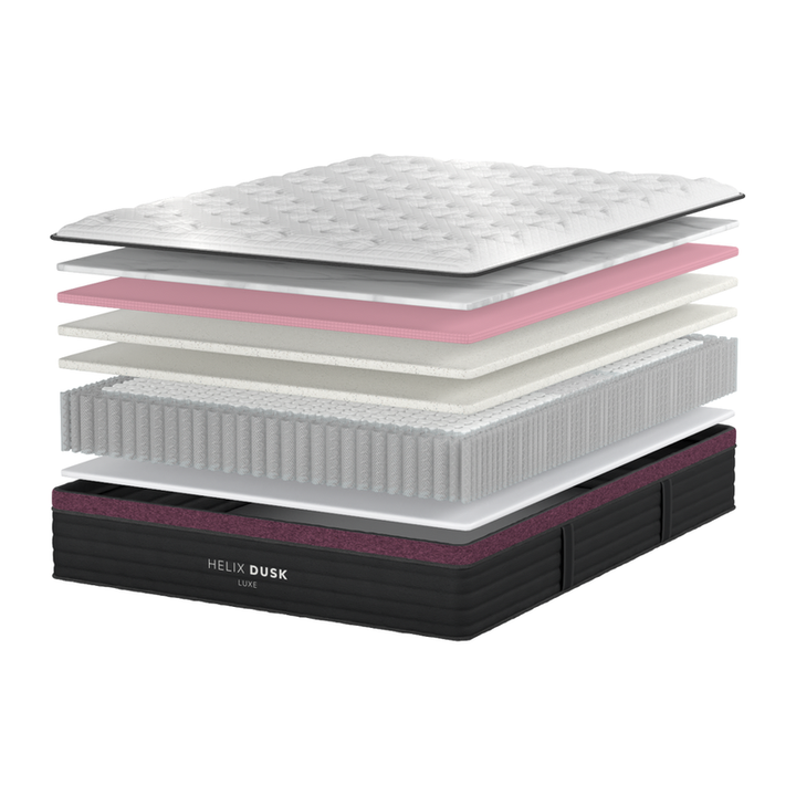 Helix Dusk Luxe internal layers: gel memory foam, SupremeSupport 4.0 foam and 1,000 individually wrapped coils