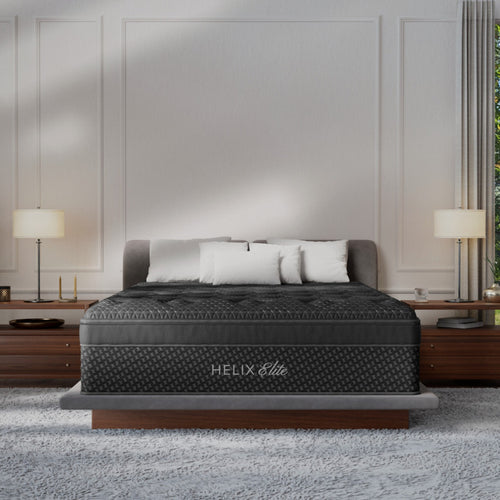 Helix Elite mattress styled in a bedroom at Magic Sleeper, Pottstown PA