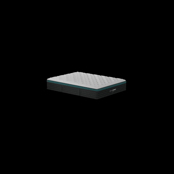 Helix Sunset Luxe mattress corner view showing the plush quilted top