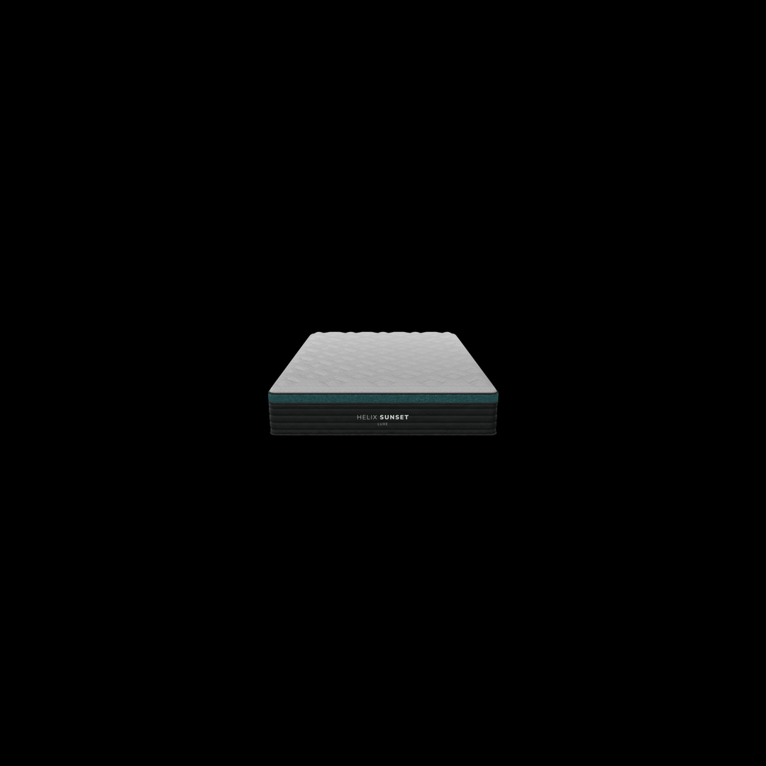 Helix Sunset Luxe soft hybrid mattress front profile with GlacioTex cooling cover