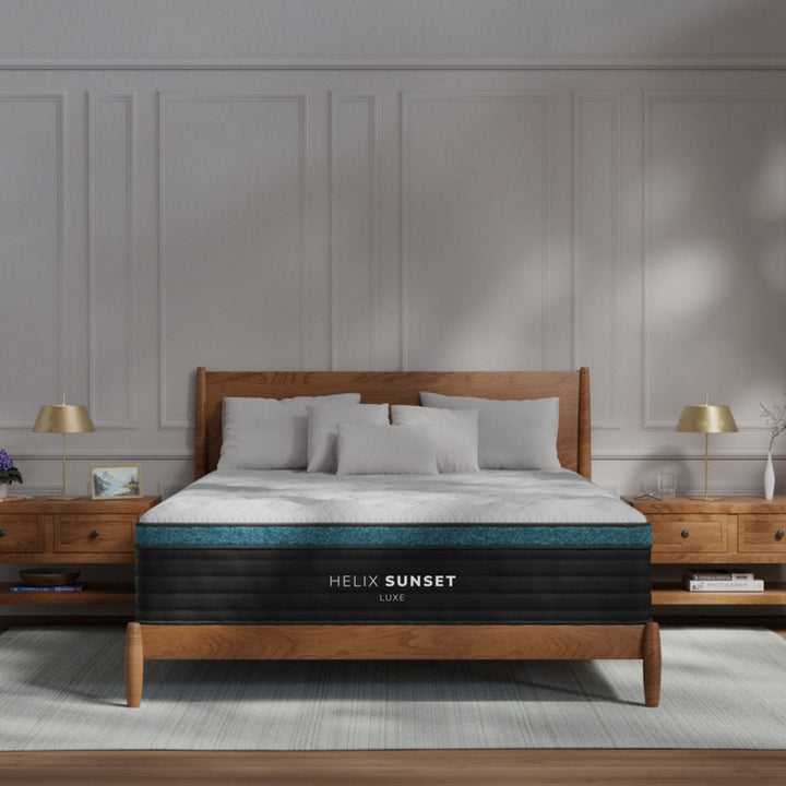 Helix Sunset Luxe soft mattress displayed in the Magic Sleeper showroom, Pottstown PA
