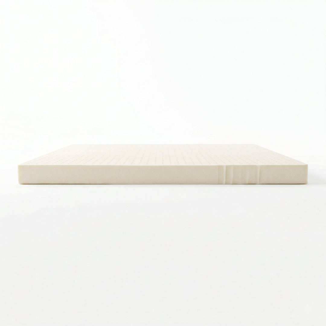 Side profile of the natural latex replacement foam layer for Sleep Number beds, showing its low-profile thickness