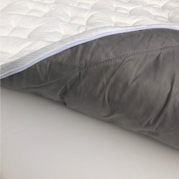 Underside of the Pillow Top Shell showing the zipper construction of the Sleep Number replacement cover