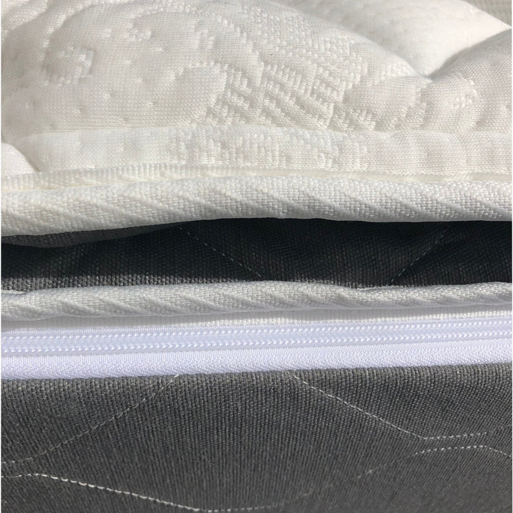 Side view of the Pillow Top Shell Sleep Number replacement cover showing the zippered border