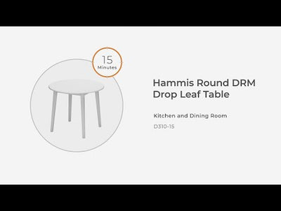 Hammis - Round DRM Drop Leaf Table - Dark Brown