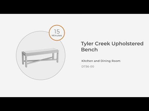 Tyler Creek - Upholstered Bench - Black / Grayish Brown